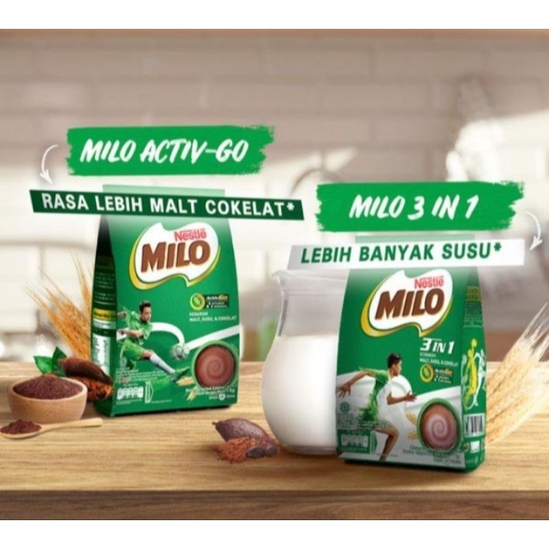 

Nestlé Milo Susu Bubuk Nutrisi untuk aktivitas anak Kemasan pouch 1Kg