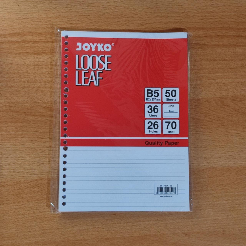 

Joyko Loose Leaf Isi Kertas File Binder B5 Rule Garis 50 Lembar