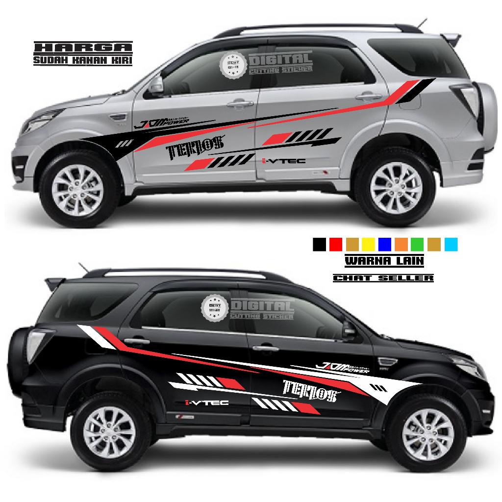 Stiker Mobil Terios Rush Stiker Striping WRC Stiker mobil Terios Rush Terlaris