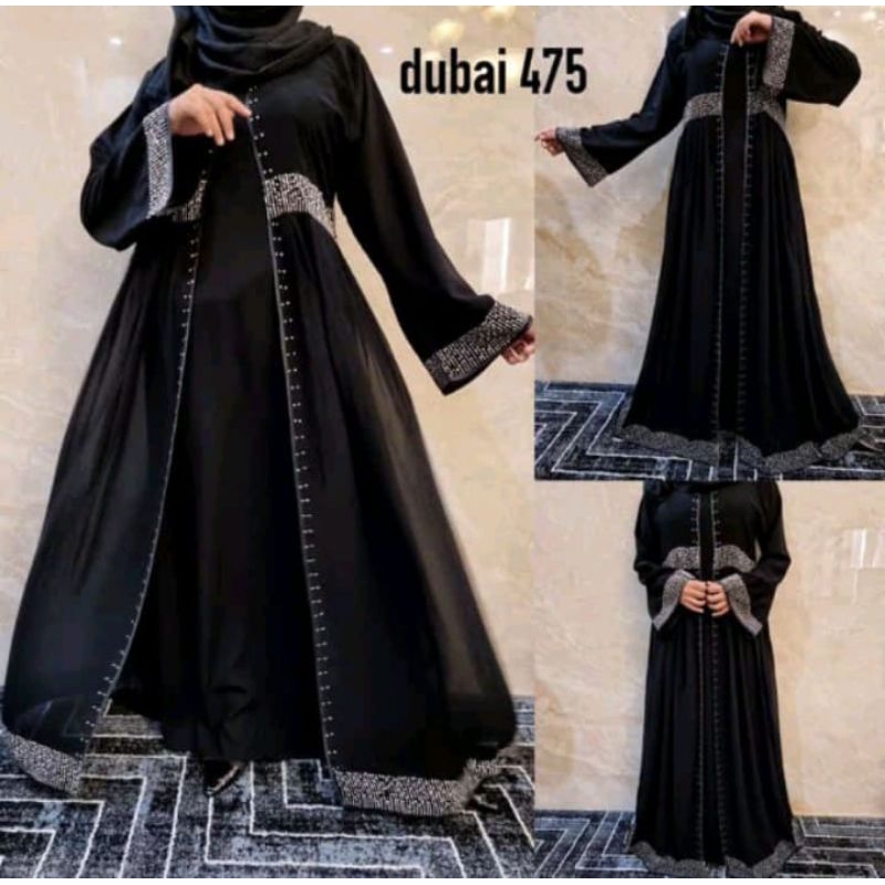 Abaya Hitam Dubai 475 Silver