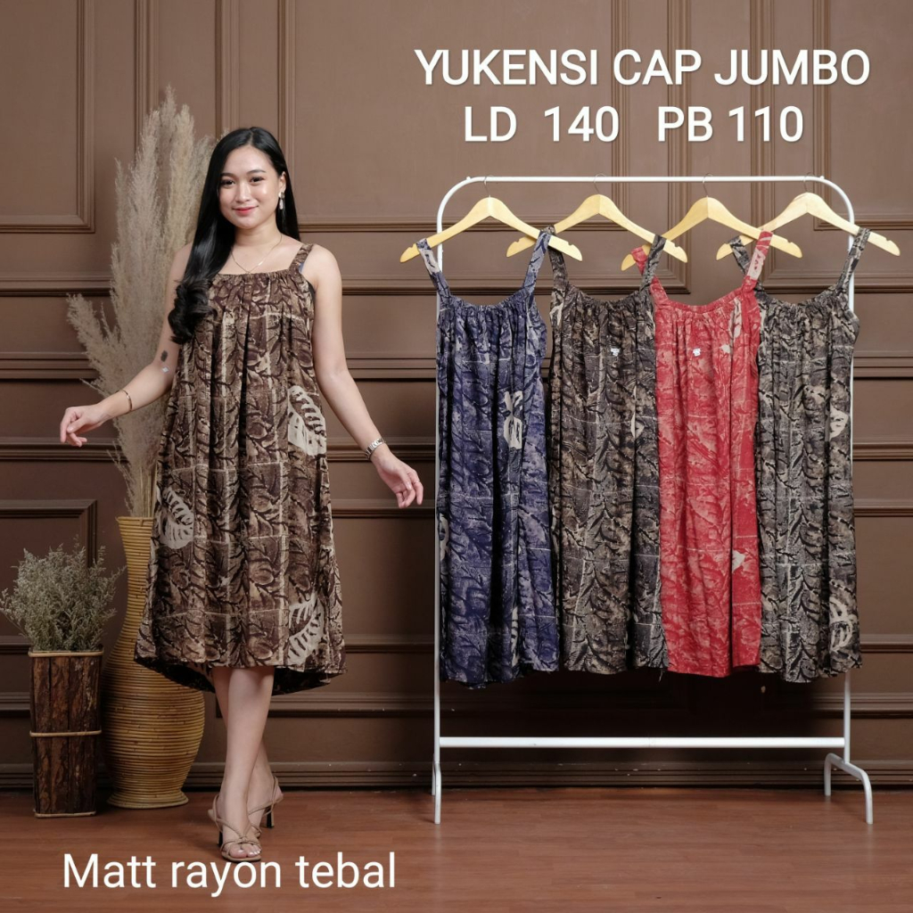 Shabby daster singlet yukensi jumbo ld 140 4L batik cap baju tidur wanita seksi adem madongan