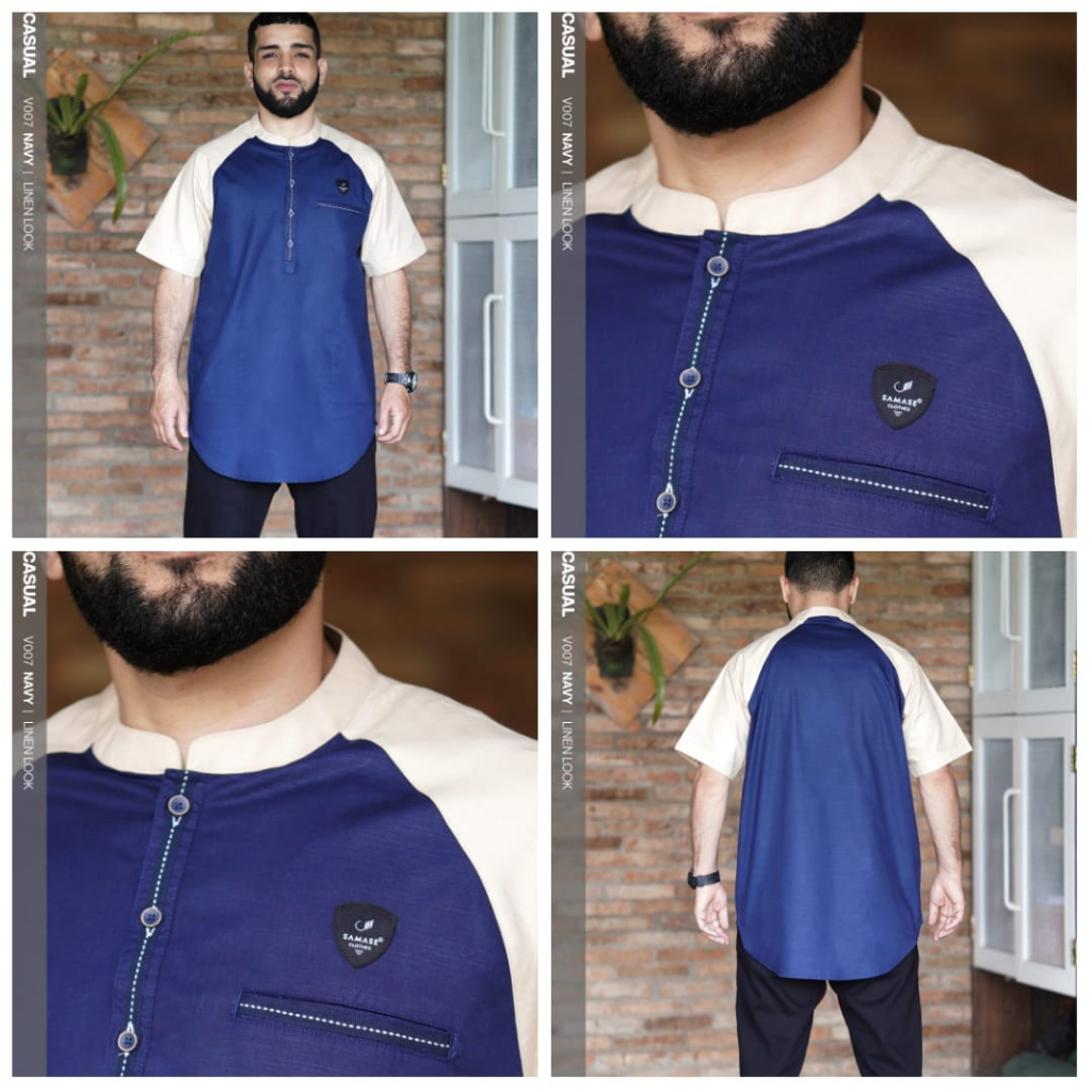 SAMASE Kurta Raglan V-007 - Linen Look