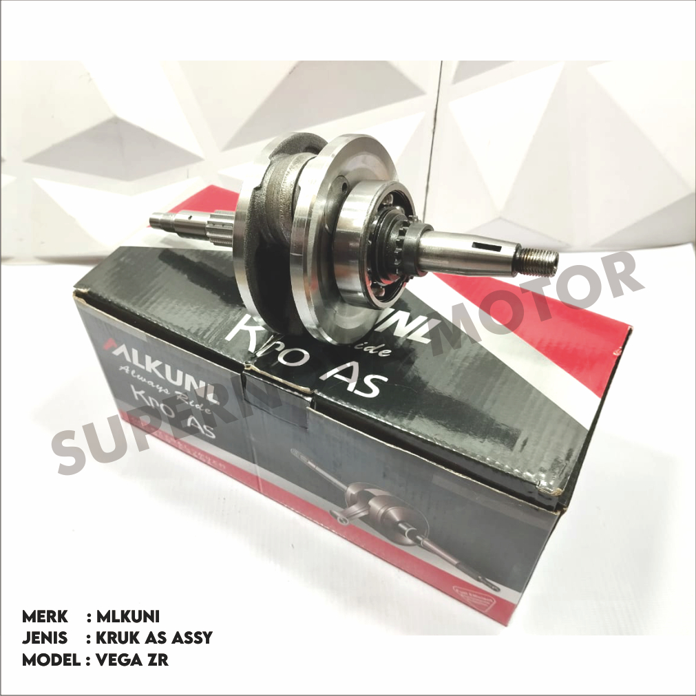 KRUK AS ASSY KOMPLIT PLUS BEARING KRO AS CRANK SHAFT MOTOR YAMAHA VEGA ZR LOKAL MERK MLKUNI