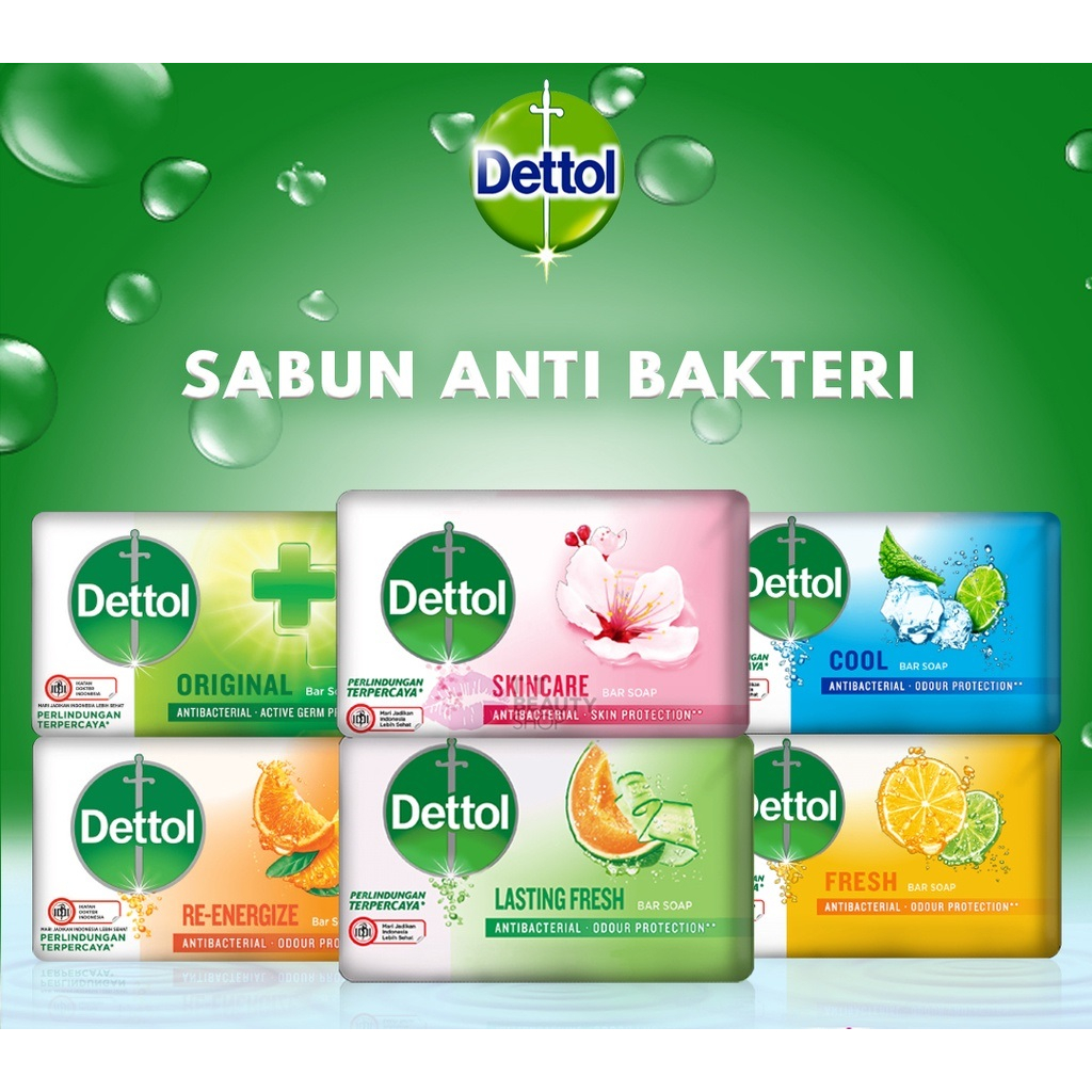 Dettol batang 100g Isi 3 / Sabun batang dettol /dettol 100g isi 3 / Sabun dettol