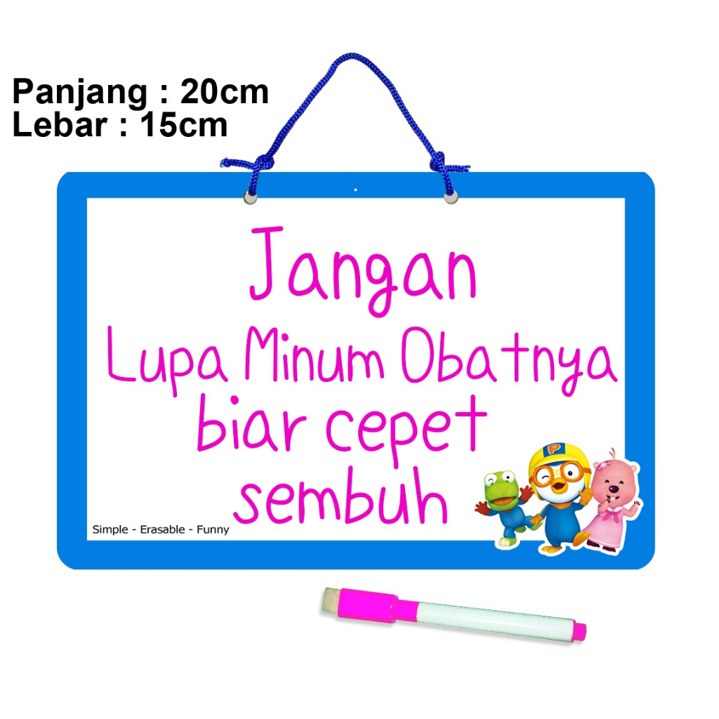 PAPAN TULIS PORORO LUCU UKURAN KECIL UNTUK ANAK BELAJAR MULTIFUNGSI B