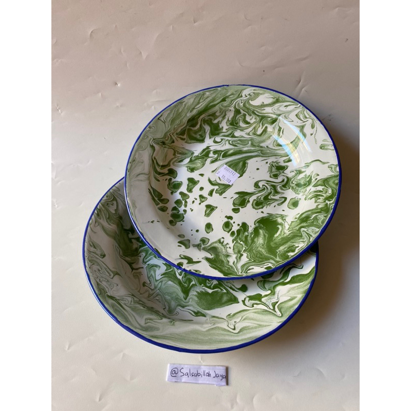 GROSIR & ECERAN Piring Motif Blirik Jadul Seng Enamel 22cm