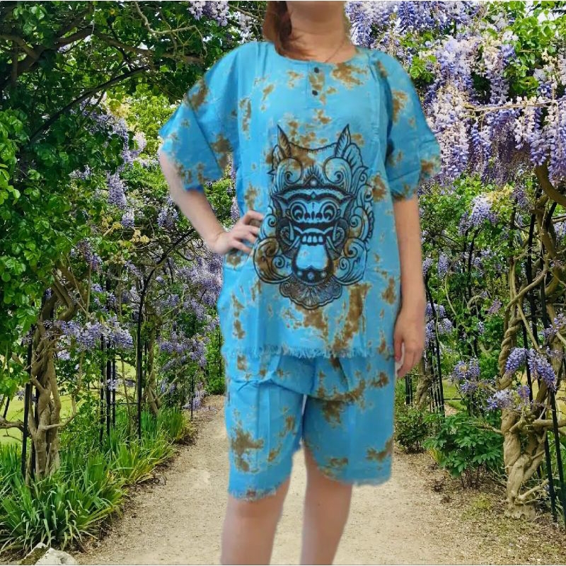 baju setelan bali pantai pria wanita rayon xl