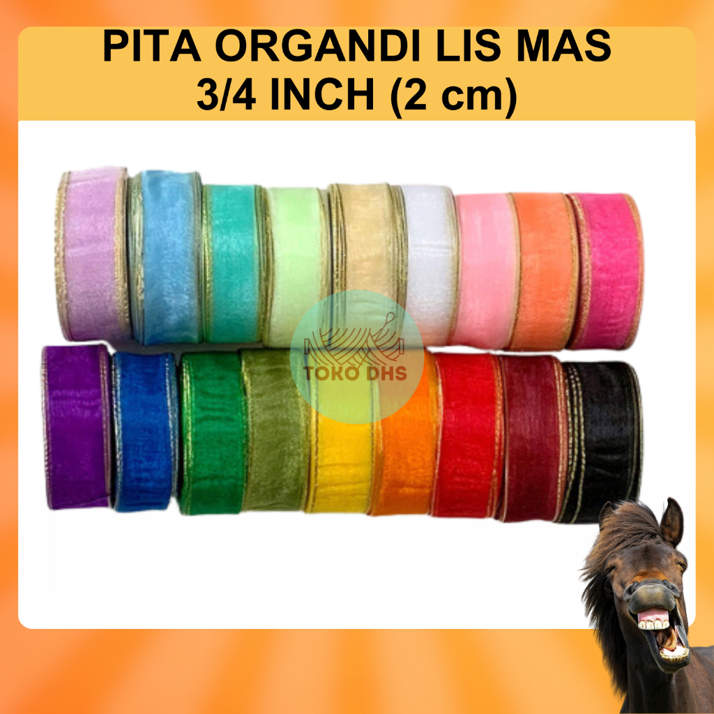 

Pita Organdi List Emas 3/4 inch (2 cm)