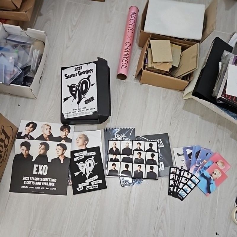 EXO season's greetings 2023 sg23 minus pc, ticket, suho xiumin chen d.o kai sehun junmyeon minseok j