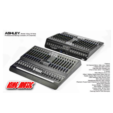 Mixer ASHLEY KING 16 NOTE / KING16 NOTE ORIGINAL 16 CHANNEL