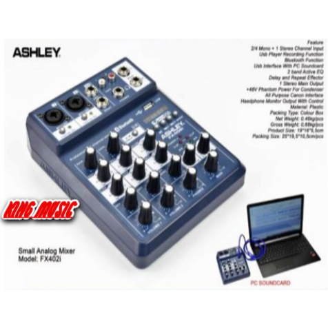 Mixer Ashley FX 402 i Original Bluetooth Ashley FX402i - 4 Channel