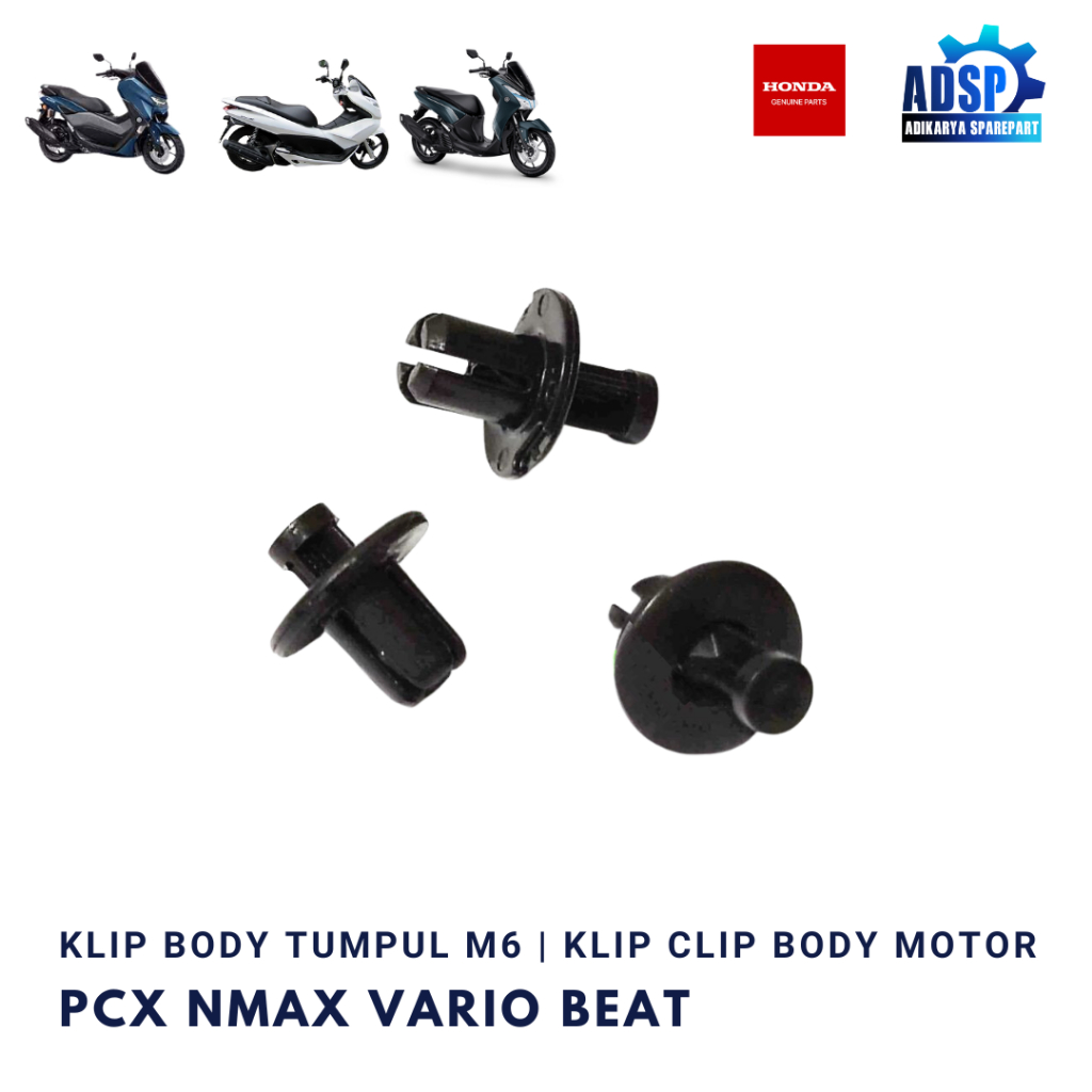 Klip Clip Body Motor 6mm Nmax Vario PCX Aerox Beat Lexi Spacy ADV Universal Baut Rivet Baud