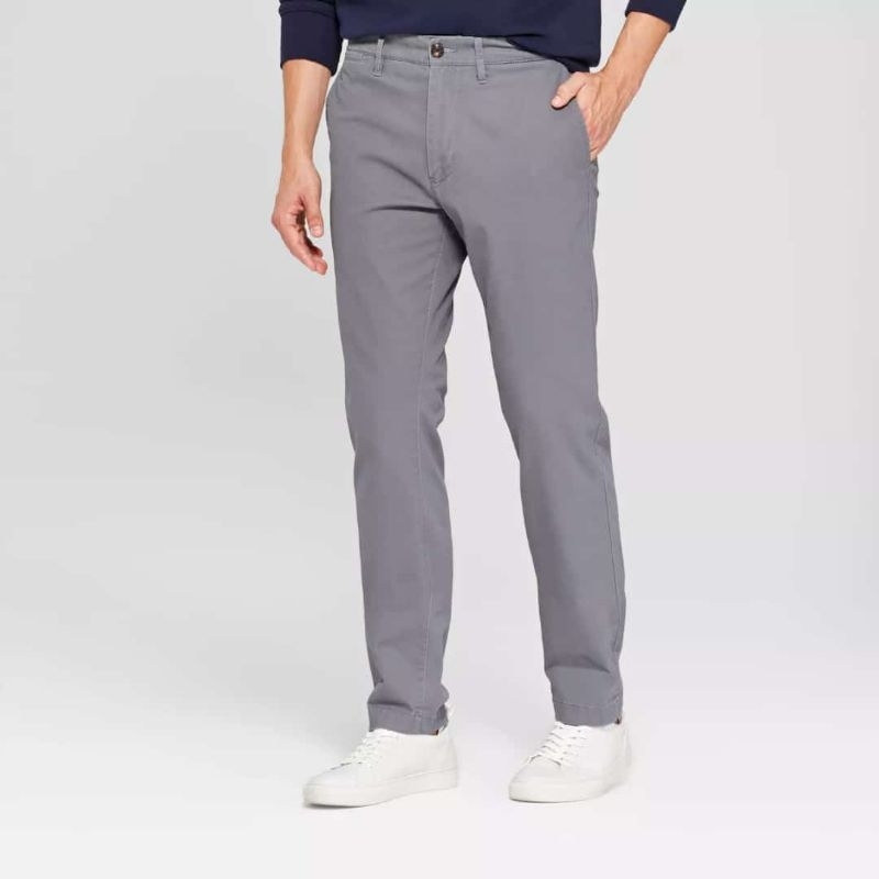 Celana Chino Panjang Goodfellow Slim Fit Grey Original New Pants Abu