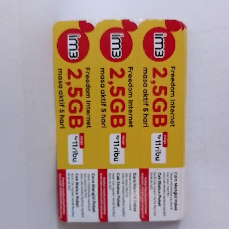 Voucher Indosat 2.5GB