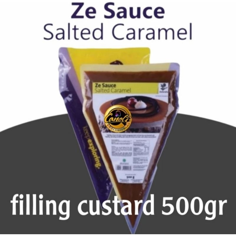 

zeelandia zee sauce salted caramel 500 gr / filling custard 500gram