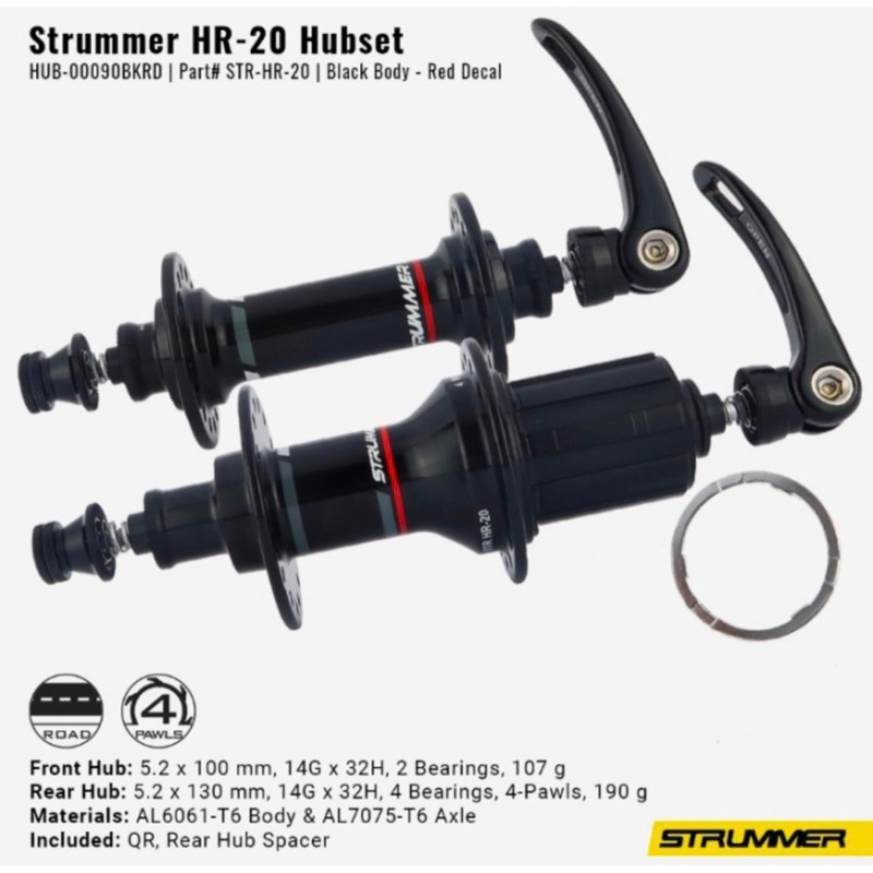 T. Hub Freehub Balap Strummer HR-20 32H