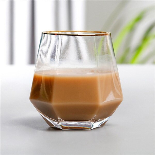 

Glass Cangkir Cup Coffee Tea Milk Limited 310ML Gelas Crystal Diamond Dijual Geometry