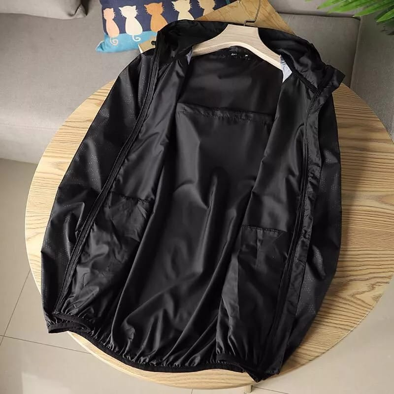 READY Jacket Olahraga Parasut Waterproof Sauna Suit  Outdoor Hiking Sportwear Anti UV Saku Resleting