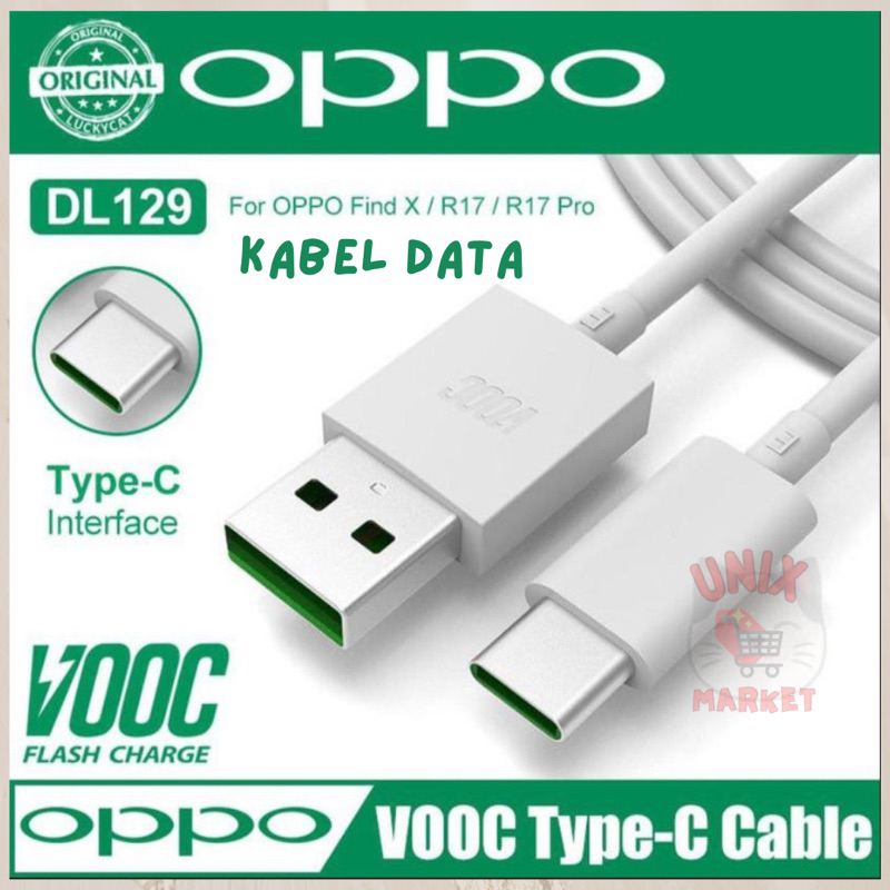 kabel data oppo vooc original 100% fast charging micro tipe c Kabel cas oppo ori vooc