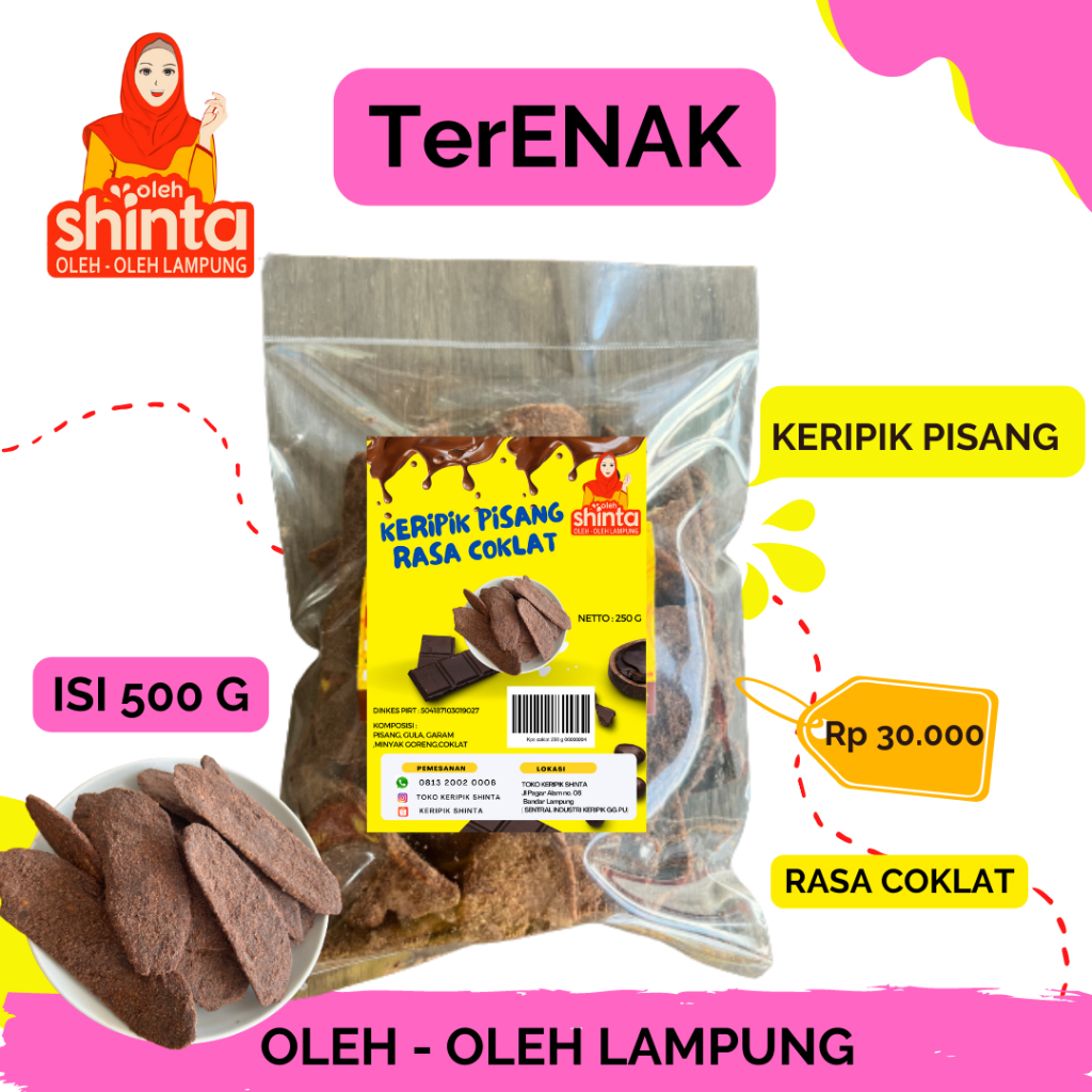 

KERIPIK PISANG RASA COKLAT 500 gram