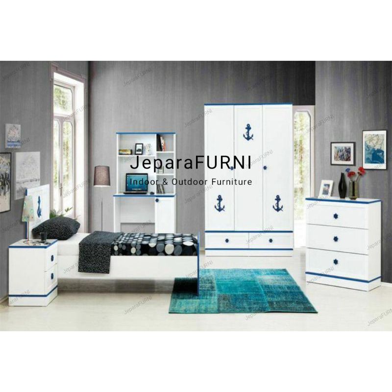 Set kamar tidur anak kayu jati jepara