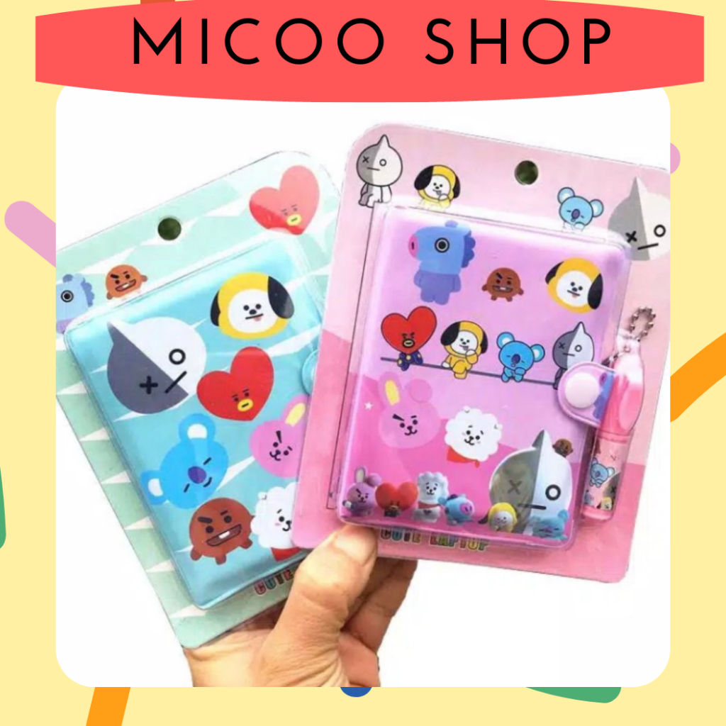 

[MICOO] SATU SET BUKU DIARY COVER BTS BT21 & PULPEN MINI LUCU IMUT / NOTEBOOK DIARY BTS