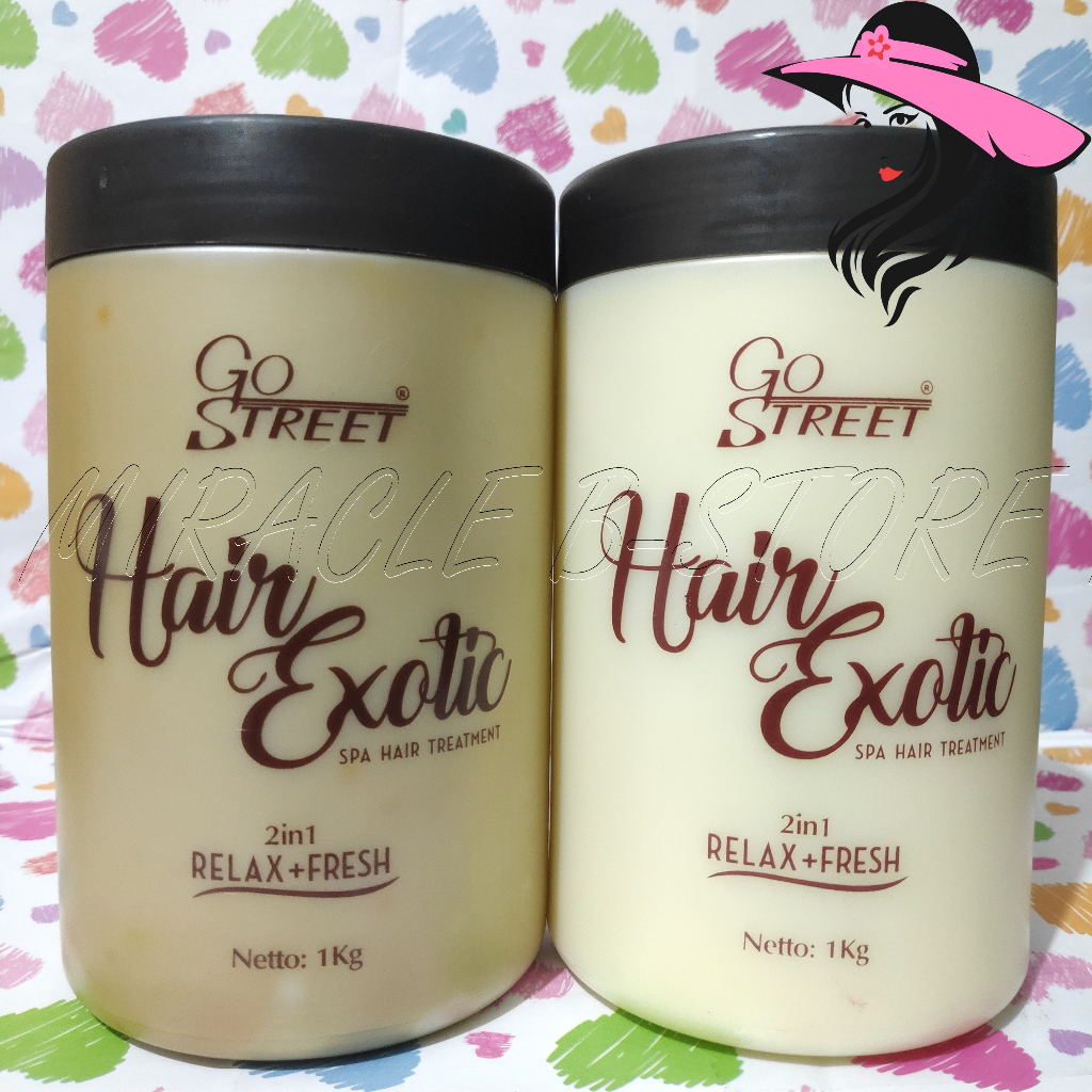GO STREET HAIR SPA EXOTIC CREAMBATH 1000 ML HAIR TREATMENT COKLAT / VANILLA / MINT / ROYAL JELLY HAI