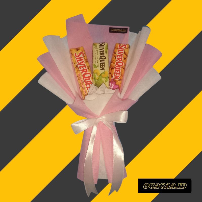bucket coklat silverqueen untuk wisuda, ulang tahun, anniversary