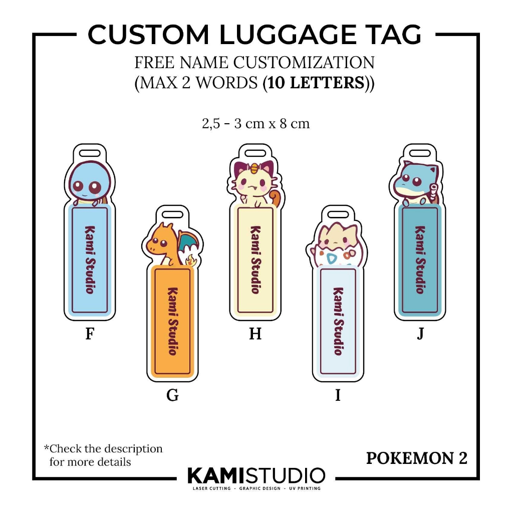 Bakulanku1717 Luggage Tag Pokemon/ Gantungan Koper / Gantungan Tas Nama / Bag Tag Printing Pokemon /