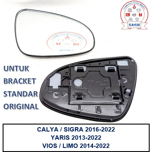 KACA SPION CALYA SIGRA VIOS YARIS 2013 - 2022 BRACKET ORI (KACA + BRACKET HITAM)