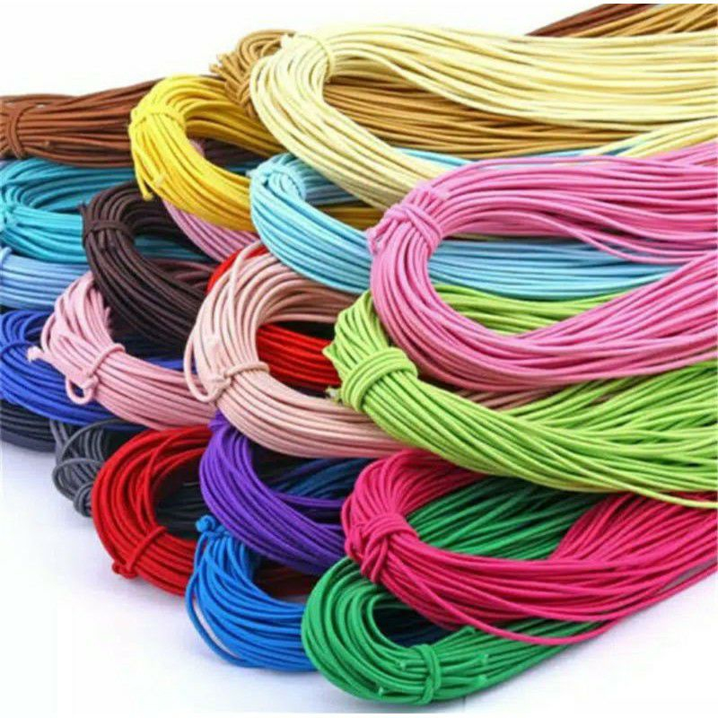 1,5 mm tali karet bulat kecil meteran gelang sengkelit string Elastis Elastic aksesoris masker warna