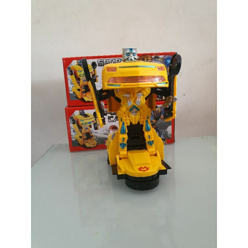mainan mobil transformer bumbelbe robot transformer mobil robot