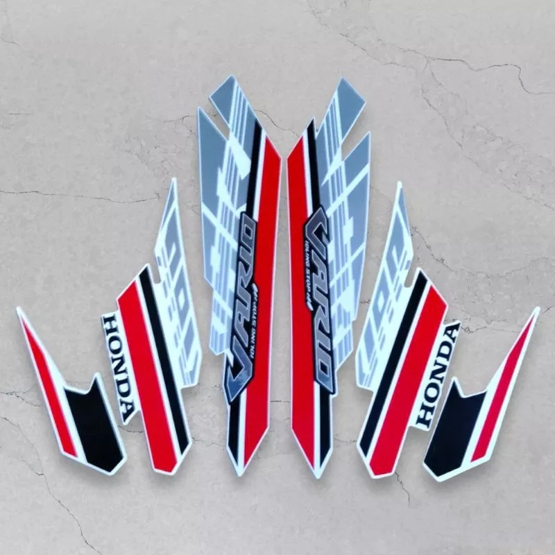 stiker striping honda vario 125 led 2017 putih lis body original