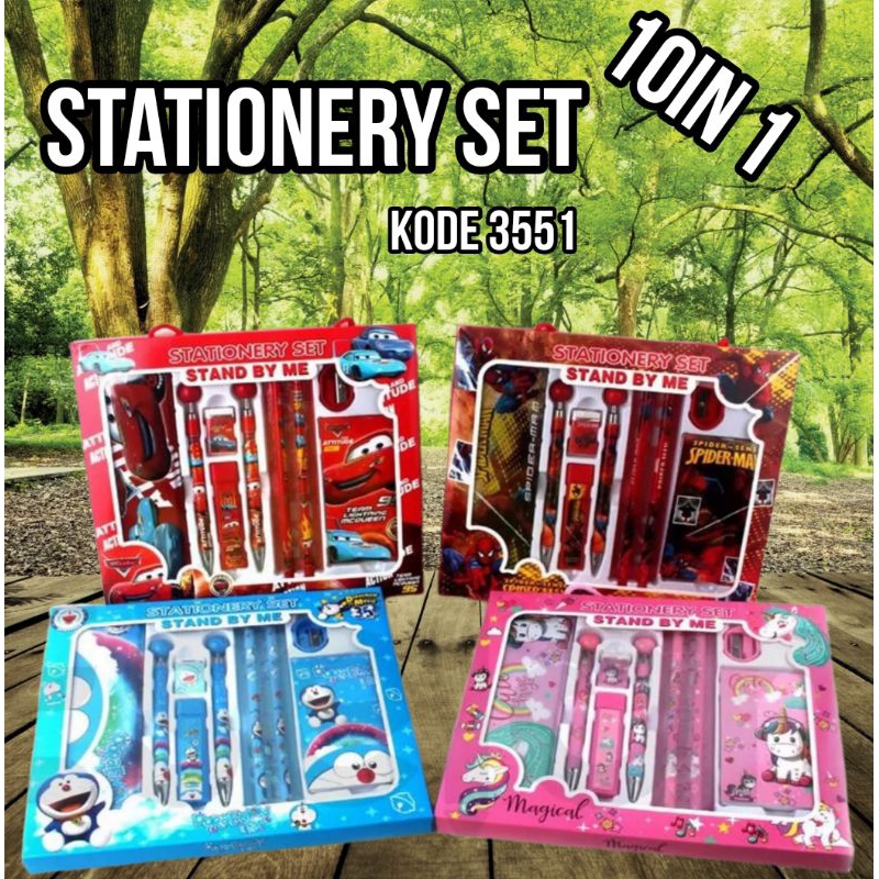

Alat Tulis Set Untuk Sourvenir High Quality 10 In1 / Stationery Set Karakter 3351/kotak pensil set karakter 3351