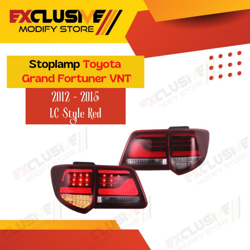 STOPLAMP GRAND FORTUNER VNT 2012 - 2015 LC STYLE RED SMOKE