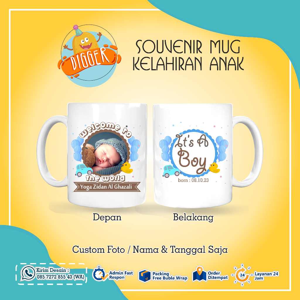 Souvenir Mug Custom Souvenir Aqiqah Anak Souvenir Mug Murah Mug Custom
