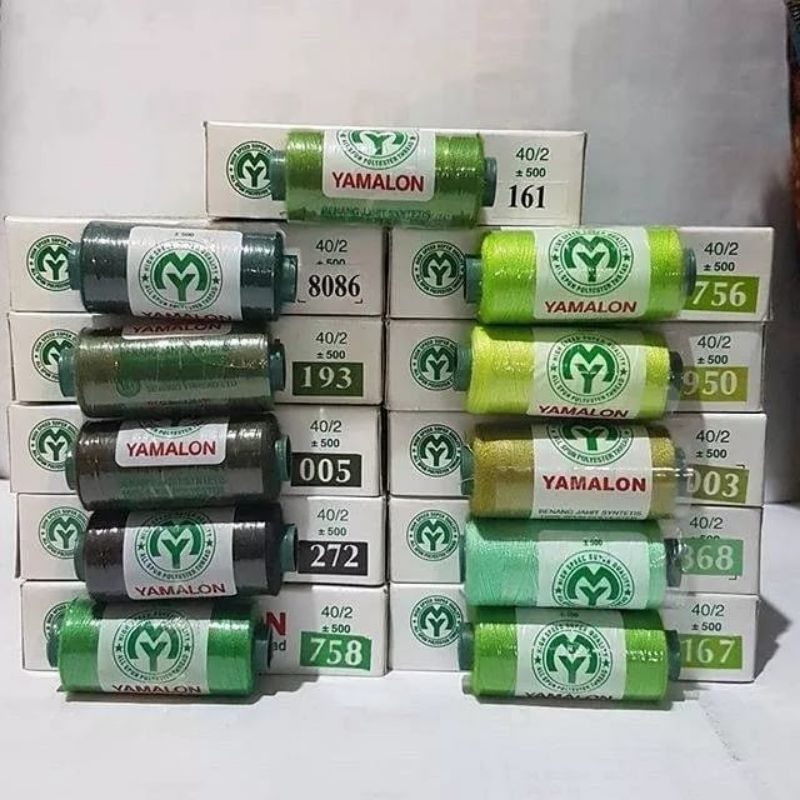 (Varian Hijau) Benang Jahit Yamalon 500 yard