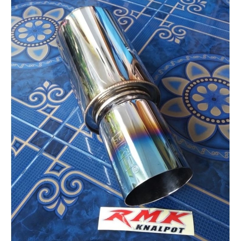 Knalpot Racing Mobil HKS Taiwan Burn Blue (Pendek/Baby)