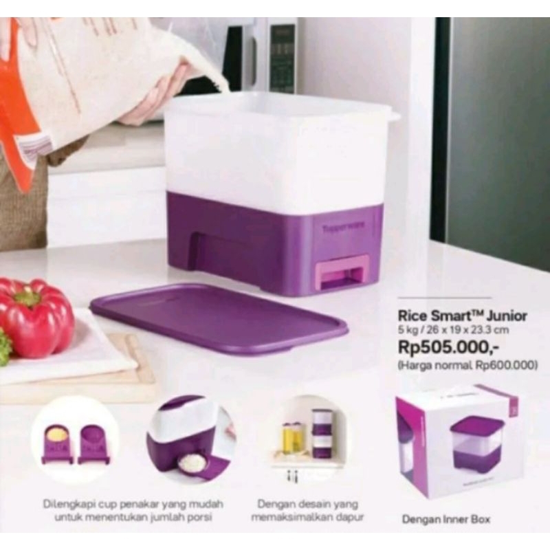 rice smart junior tupperware rice smart 5kg tempat beras tupperware