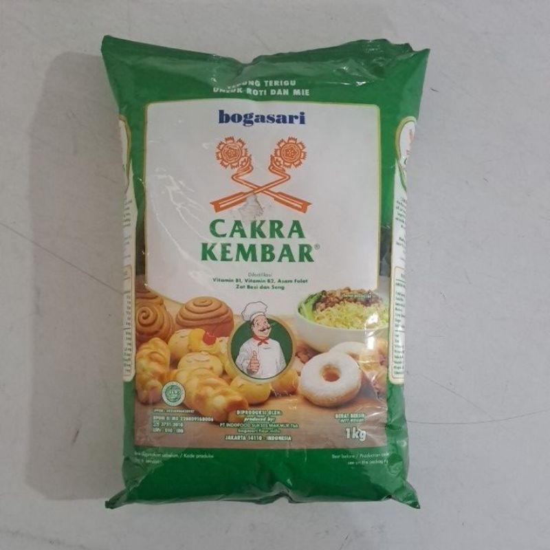 

Tepung Terigu Cakra Kembar 1kg Tepung Terigu untuk Roti dan Mie