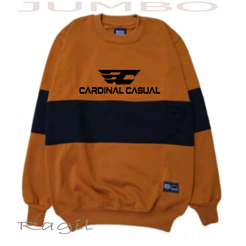 Casual Crewneck Sweater Combi Jumbo Switer Big Size Pria Wanita Over Size XL XXL XXXL XXXXL XXXXXL