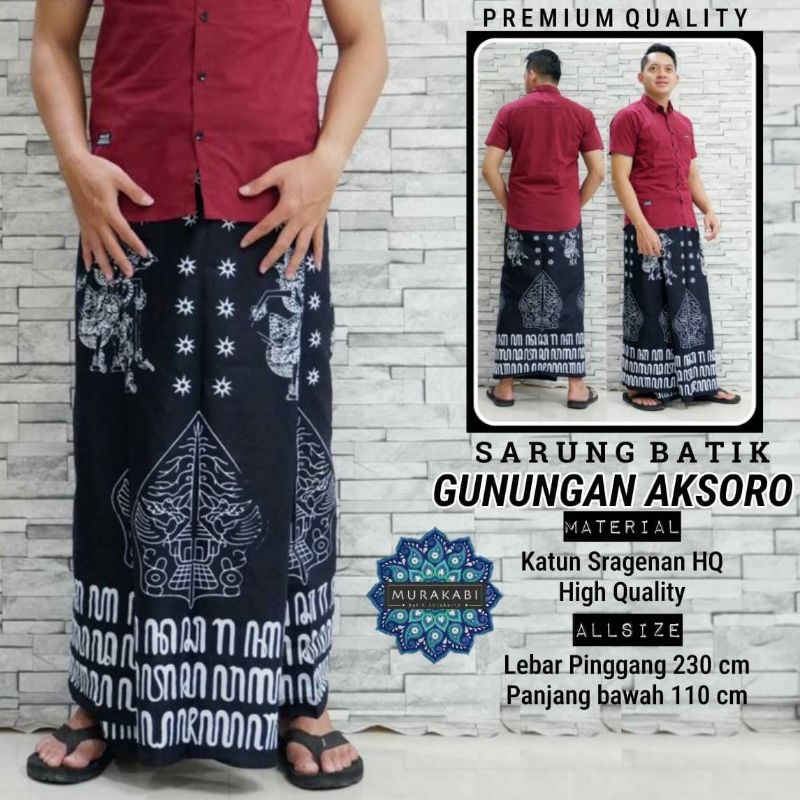 Sarung Batik Dewasa Motif Wayang Aksara // Sarung Santri Pria Dan Wanita