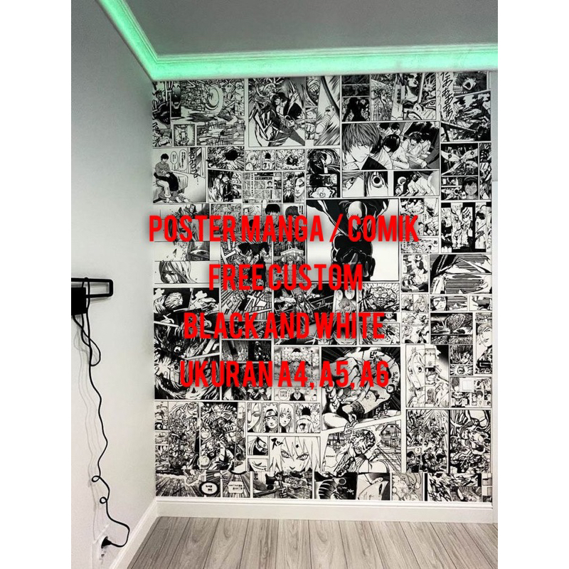 Manga wall poster / comik custom dekorasi dinding murah