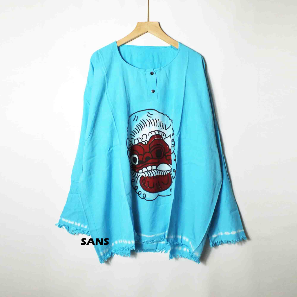Baju barong bali lengan panjang size jumbo XL - 3L - Baju bali jumbo - Kaos bali jumbo pria dan wani