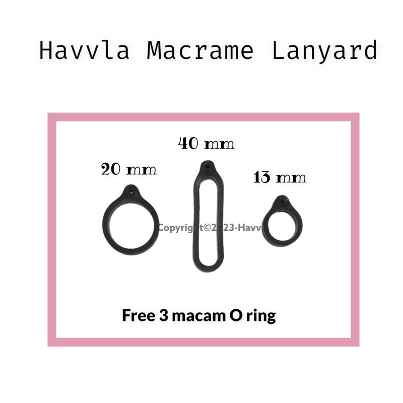 

Havvla Makrame Lanyard / Name Tag Lanyard / Strap Macrame Free Karet O Ring