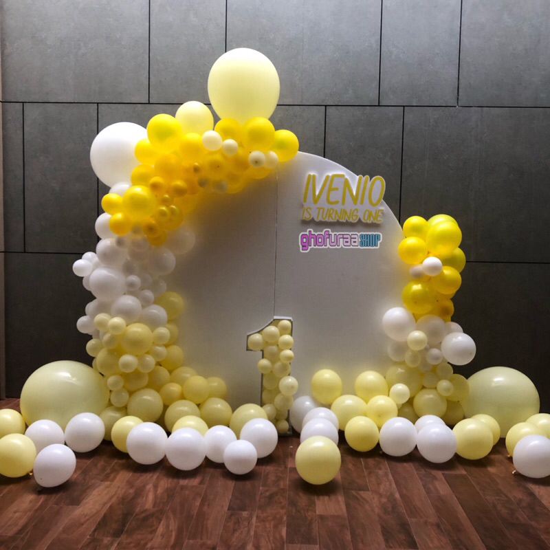 Paket Dekorasi Backdrop Styrofoam dan Di Pasang kan Layer Bulat Lingkaran 2x2 meter rangkaian balon 