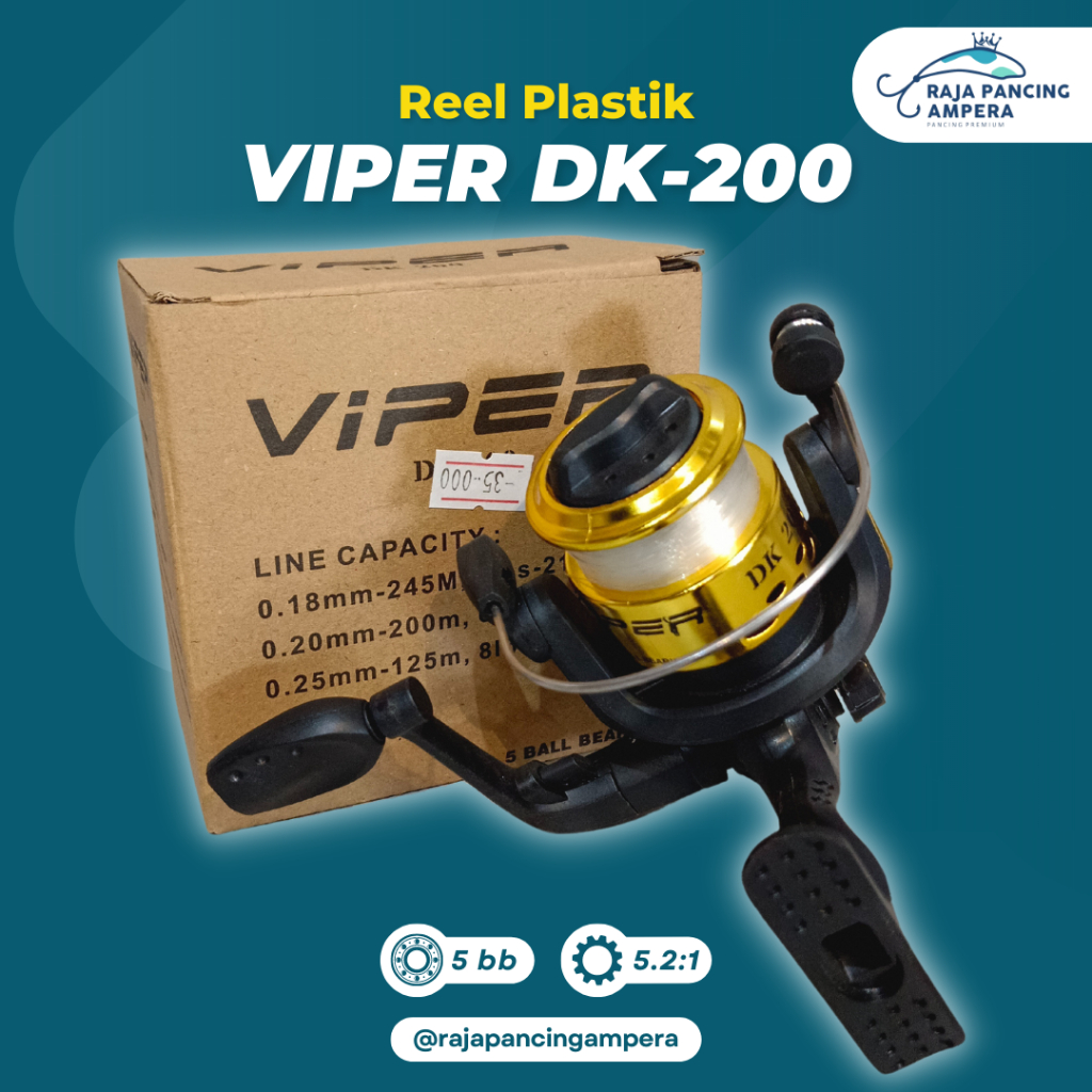 Reel Plastik Murah | Kerekan Pancing Viper DK 200