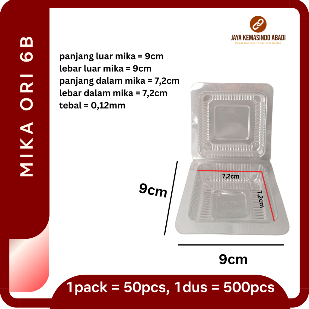 Mika Kue 6B | Mika snack ukuran 6 | Mika plastik bening | Mika kue sus | Mika bolu kecil | Box snack