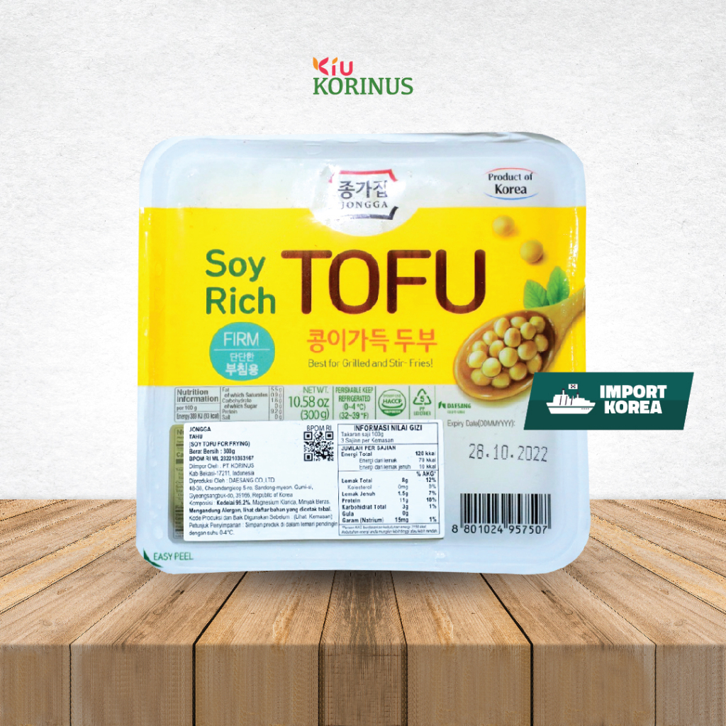 

K- Jongga SOY TOFU FOR FRYING /Tahu untuk di goreng 300g