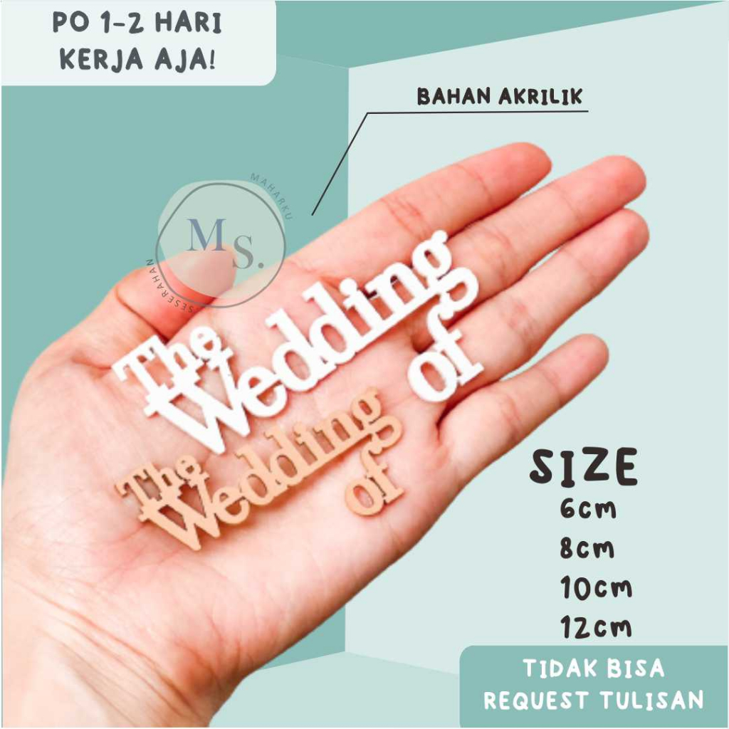 New Ukiran Tulisan THE WEDDING OF acrylic hiasan mahar CHIPBOARD text THE WEDDING Akrilik | THE WEDD